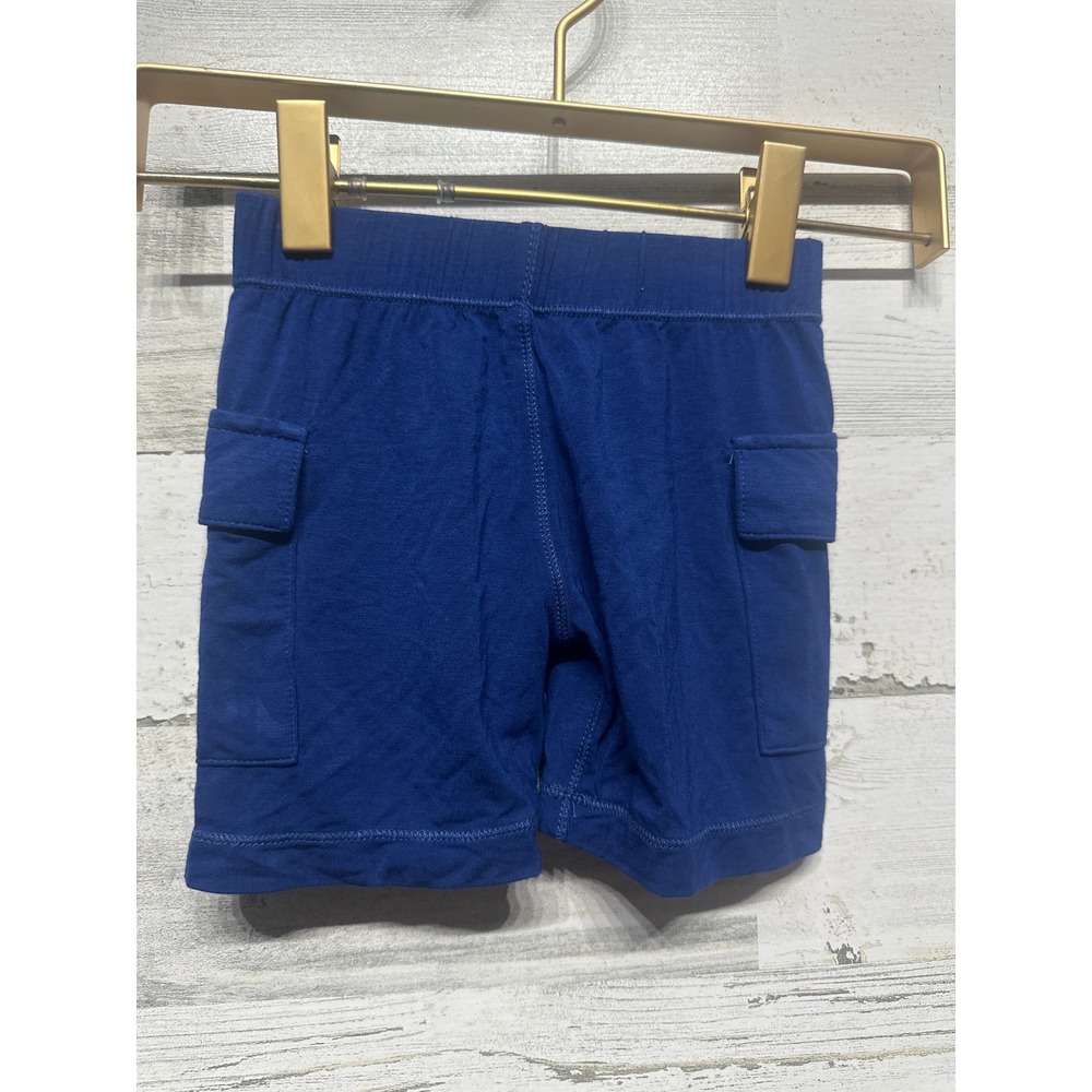 Kickee Pants Cargo Shorts Boys 18-24m Royal Blue Bamboo Viscose NWT